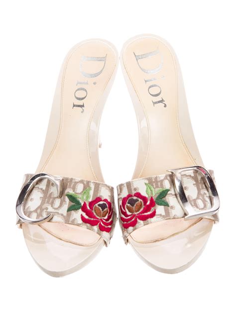 dior floral embroidered sandals 2016|christian Dior sandals.